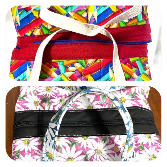 Daisy or colored pencil’s Quilted bag for Lunch or travel 6” x7” x 11” perfect!