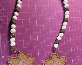Snowflake gingerbread cookie garland 34 inches