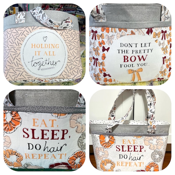 Hair themed padded shoulder bag for shopping, diaper bag, travel or beach