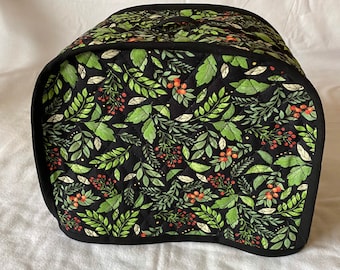 4 slice rectangular toaster cover, reversible double sided quilted fabric.