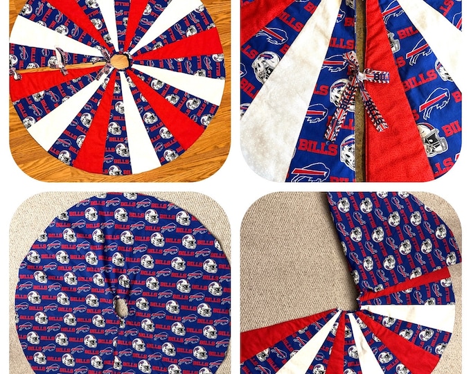 Buffalo Bills Tree Skirt: 42" Reversible Cotton Fabric