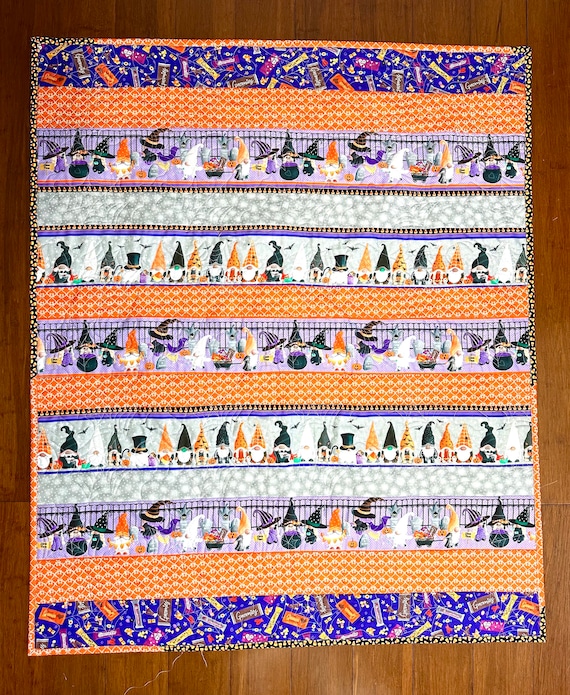 Halloween Quilted Blanket: Homemade Baby, Pet, or Lap Quilt (42” x 50”)