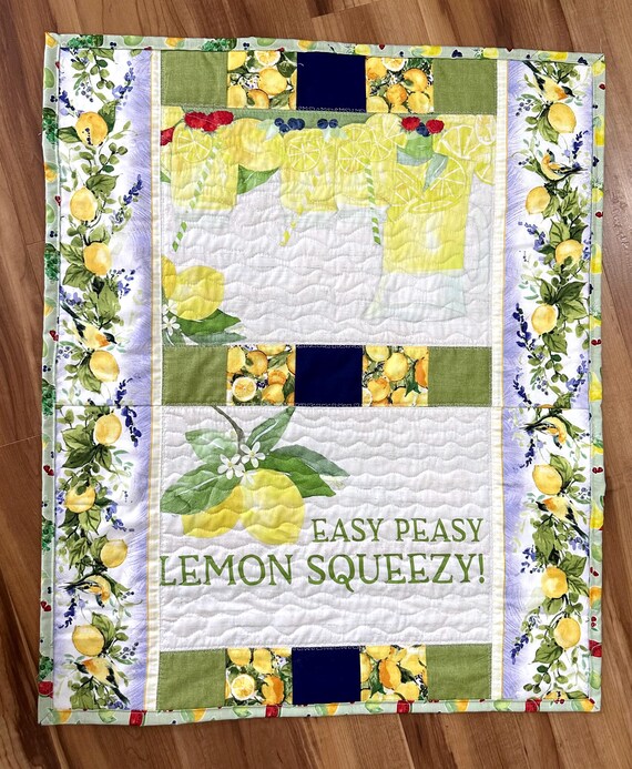 Lemon Island runner /table runner / dresser scarf 25” x 30”