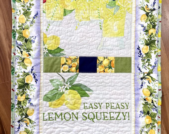Lemon Island runner /table runner / dresser scarf 25” x 30”