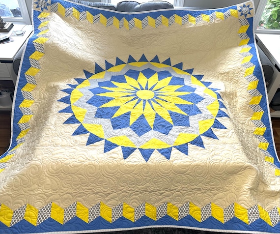 Quilt, Cotton Fabric, Queen Size, Handmade