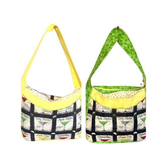 Martini themed shoulder bag for shopping, travel or beach