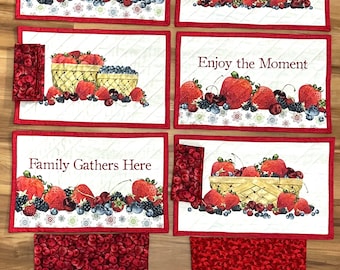 Placemats for Everyday 12” x 18” Set of 6 and 6 double sided matching napkins