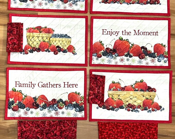 Placemats for Everyday 12” x 18” Set of 6 and 6 double sided matching napkins