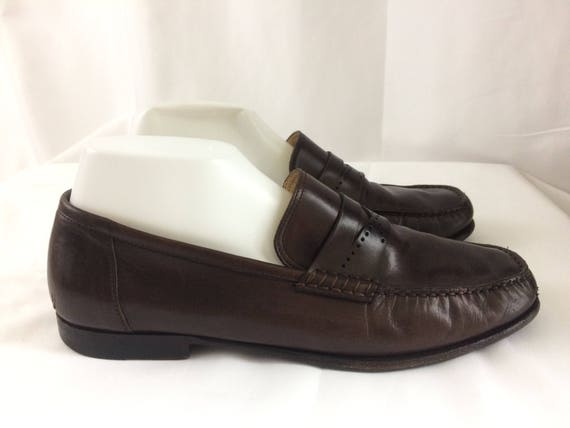 Vintage Santoni Men Brown Penny Loafers