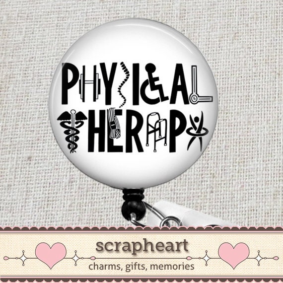  PT Physical Therapy ID Badge Holder, Physical Therapist  Graduate Gifts, Physical Therapist Thank You Gift, Retractable ID Badge Reel  With Swivel Pinch Clip, PT Therapist Student Graduation Gift : Handmade  Products