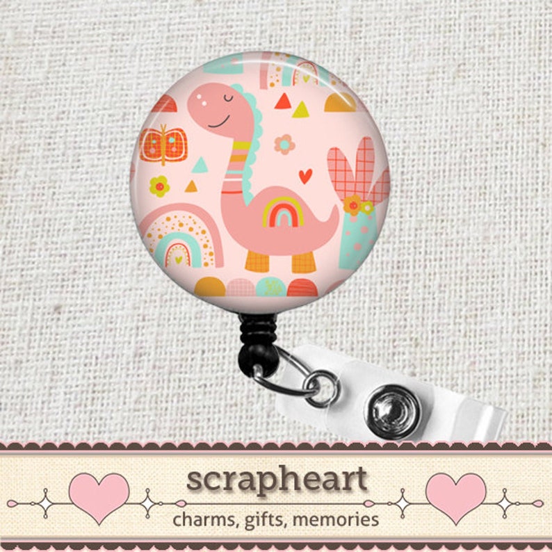 Teacher Badge Reel Animal Badge Reel PICU Badge Reel Cute Brontosaurus ID Badge Holder Nurse Badge Holder RN Gift Dinosaur Badge Reel