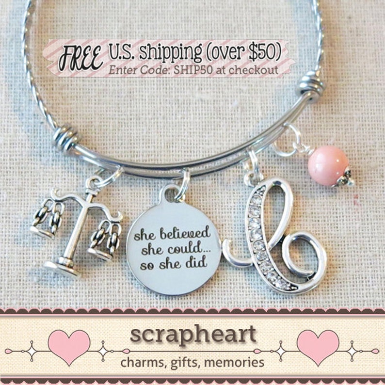 Scales of Justice Bracelet Paralegal Gift LAWYER Gift Legal Etsy