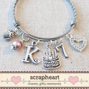7th BIRTHDAY GIRL, 7th Birthday Charm Bracelet, 7 Year Old Daughter Birthday Gift Idea, Girls Seventh Birthday Gift,7 Year Old Girl Birthday