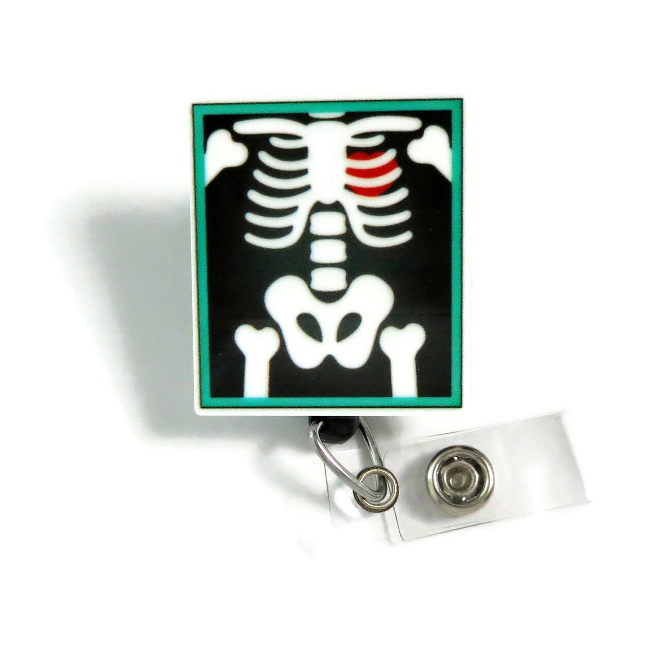 Radiology Badge Reel, X-ray Badge Reel, Skeleton Xray Tech Badge