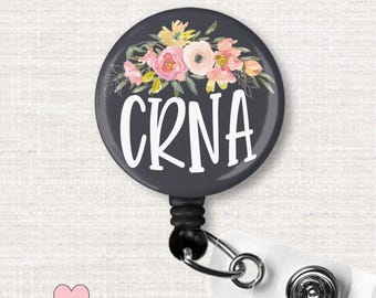 CRNA Badge Reel, Registered Nurse Anesthetist Badge Reel, CRNA Medical ID Holder, Nurse Graduation Gift, Anesthesia Nurse Badge Clip