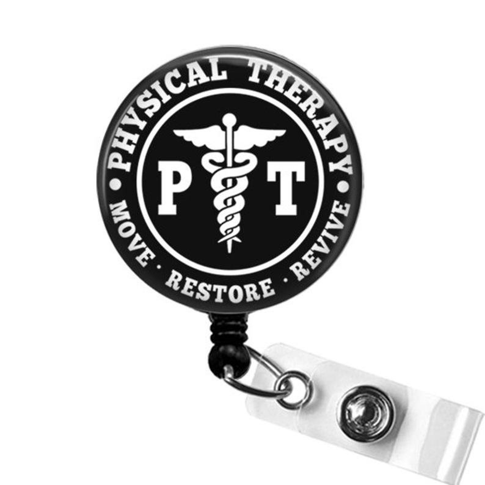 Physical Therapy Badge Reel PT Retractable Badge Reel Etsy