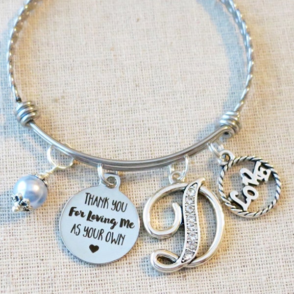 STEPMOTHER Bracelet, Thank You For Loving Me As Your Own Bracelet, Thank You Stepmom Jewelry Gift, Blended Family Gift, Foster Mom Gift