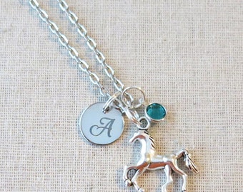 HORSE Necklace, Pony Necklace, CUSTOM Horse Charm Necklace, PERSONALIZED Horse Lover Gift, Horse Party Favors, Equestrian Gifts for Her