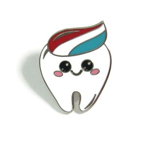 Tooth Pin, Cute Tooth Enamel Pin, Dental Pin, Funny Dentist Enamel Pin, Dental Assistant Dental Hygienist Pin, Gift for Dental Professional
