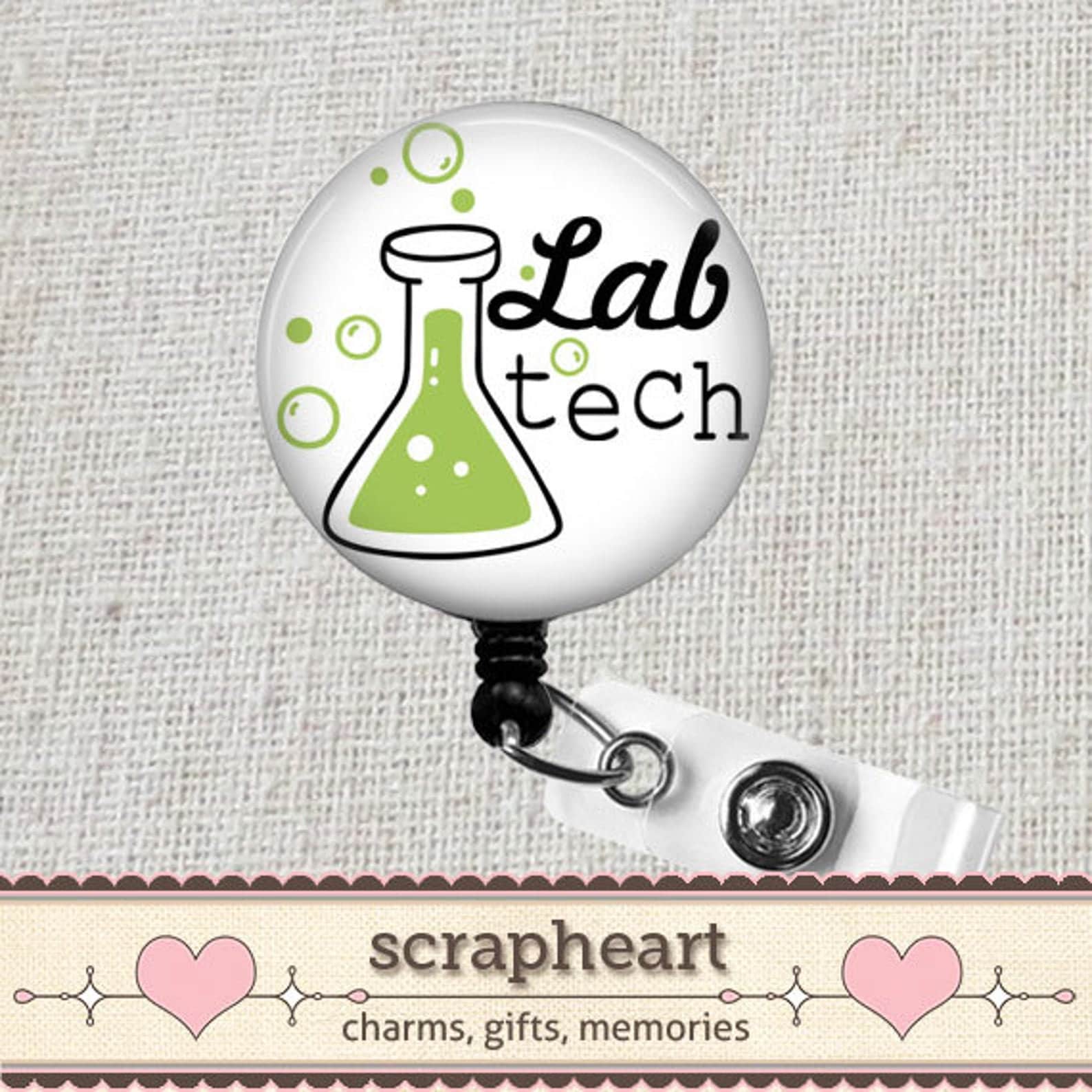 Lab Tech Beaker Badge Reel Laboratory Science Badge Reel Lab Etsy