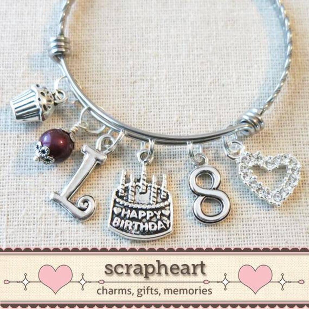 Birthday gift for 8 year old Girl Ballerina and Unicorn Expandable Charm  Bracelet Personalized 8th Birthday Gift for Her