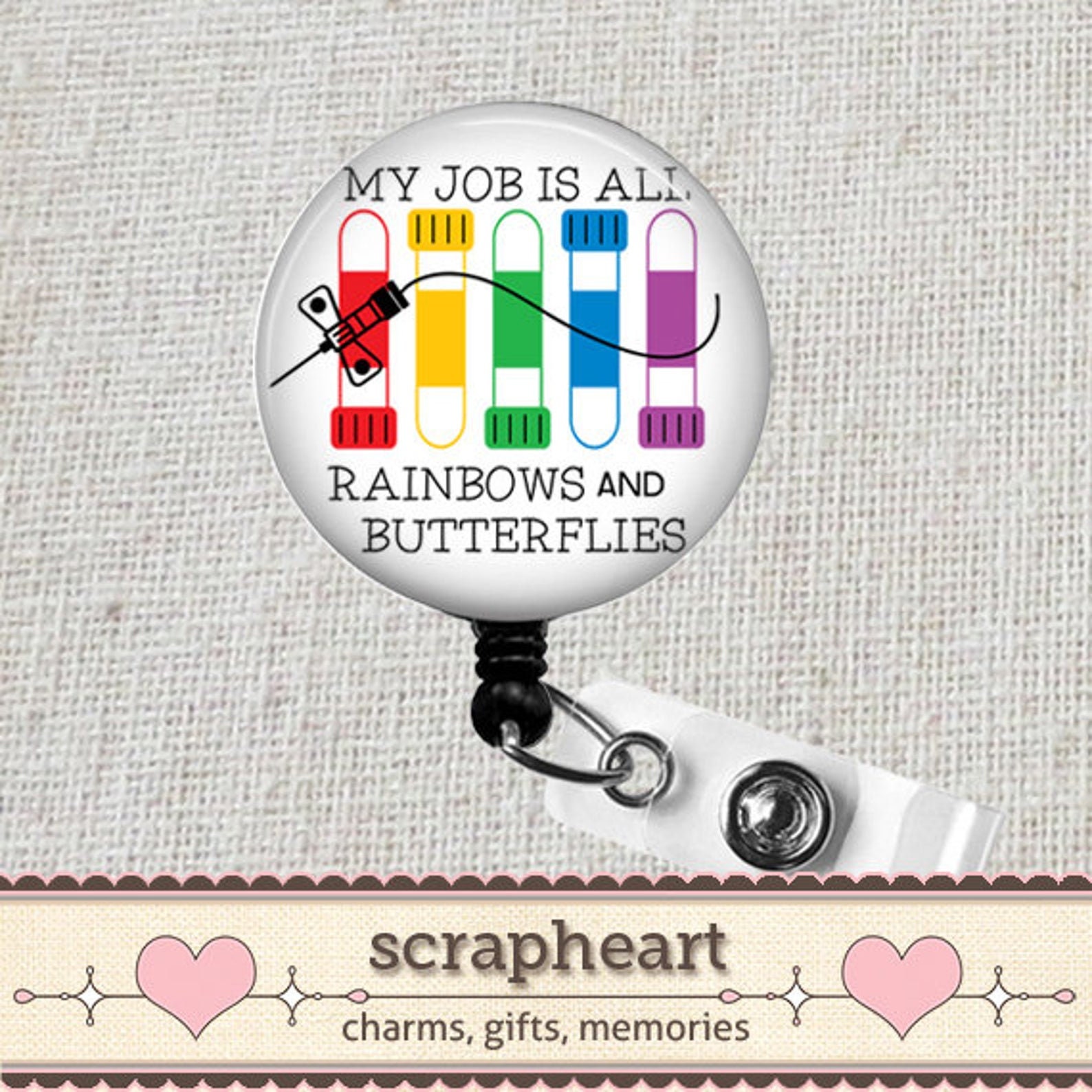 My Job is All Rainbows and Butterflies Badge Reel Etsy