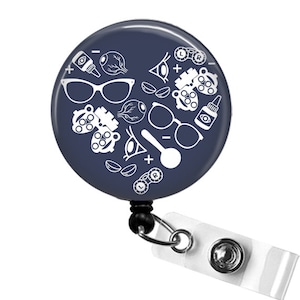 OPTOMETRY Badge Reel, Cute Ophthalmologist ID Badge Holder, Eye Doctor Badge Reel, Optician Badge Reel, Optometry Student Badge Reel Gift