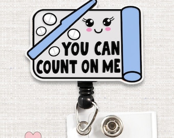 Cute Pharmacy Tech Badge Reel, You Can Count on Me Pharmacy Badge Holder, Funny Pill Counter Pharmacy Badge Reel, CPhT Pharmacy Tech Gifts