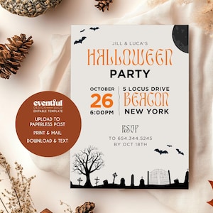 Halloween Party Invitation, Adult Halloween Party Invite Template, Costume Halloween Party Invitation, Halloween Party Invitation, Editable