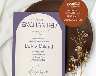 Enchanted babyshower uitnodigingssjabloon, Taylor Swift babyshower, grillige babyshower, bewerkbare uitnodiging