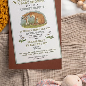 Editable Guess How Much I Love You Themed Baby Shower Invite Template / Birthday Invitation image 3