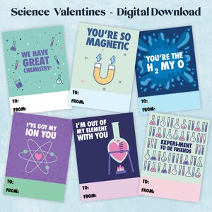 Tarjetas del Día de San Valentín de Ciencias, San Valentín de Ciencias, Tarjetas de San Valentín imprimibles, San Valentín descargables, San Valentín en el aula