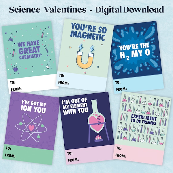 Science Valentines Day Cards, Science Valentines, Printable Valentine's Day Cards, Downloadable Valentines, classroom Valentines