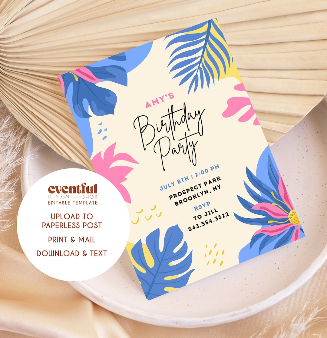Summer Caribbean Party Invitation – Editable Corjl Template