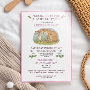 Editable Guess How Much I Love You Themed Baby Shower Invite Template / Birthday Invitation image 2