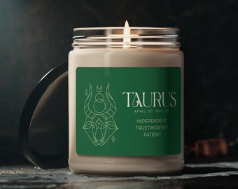 Taurus Zodiac Candle 100% Soy Astrology Gift