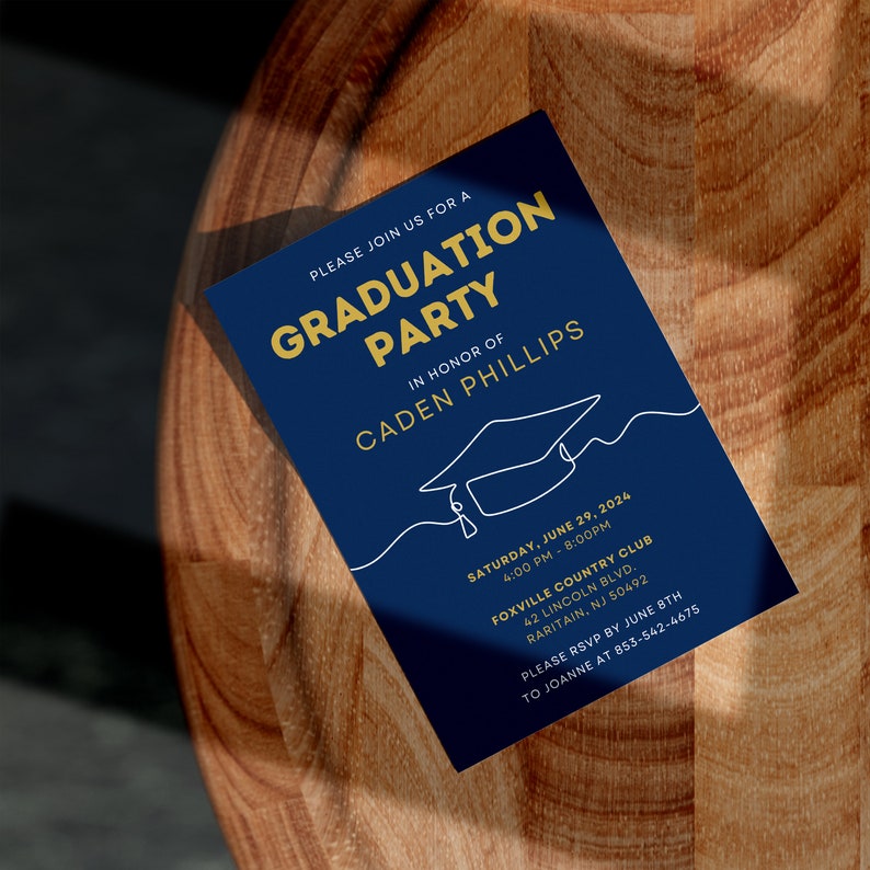 Editable Graduation Invitation Template - Minimal and Modern ...