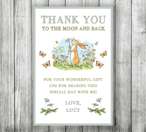 Guess How Much I Love You Themed Thank You Card Etsy Guess How Much I Love You Themed Thank You Card Etsy