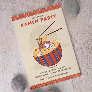Ramen Party Invitation Editable Template, Ramen Party Invite, Digital Download