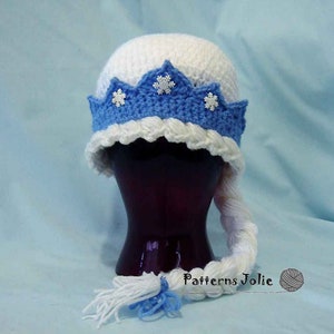 Crochet Pattern- Princess Elsa Hat, 4 Sizes Baby-Adult, Digital Item
