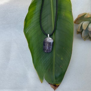Amethyst Pendant With Chain Or Leather Cord
