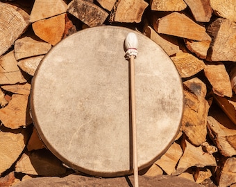 Shaman drum 32cm 13" fallow deer hide