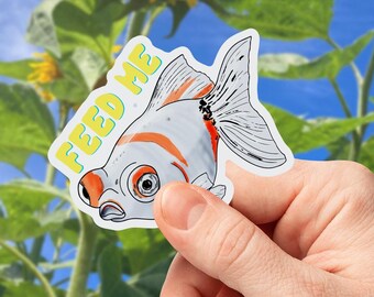 Hungry Goldfish Sticker - Hangry Tumbler Sticker - Be a Goldfish Laptop Sticker - Aquarium Themed Best Friend Gift
