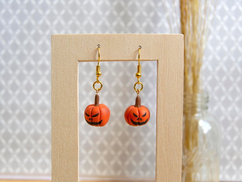 Evil Jack Polymer Clay Earrings Lightweight Halloween Earrings, Handmade and Hypoallergenic Jewelry image 1