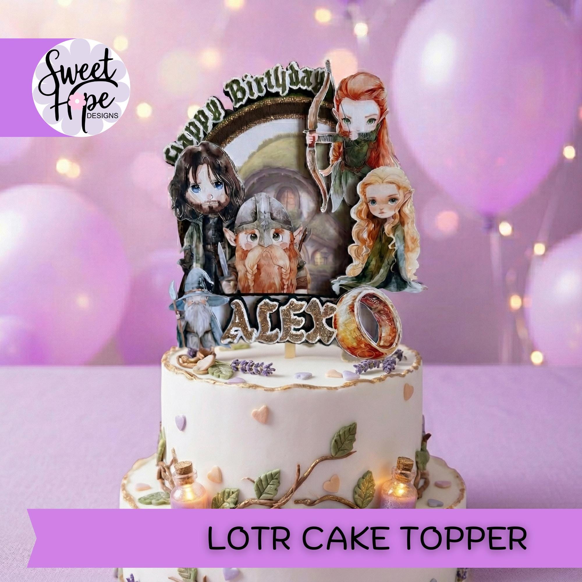 Lord of the Rings Cake Topper | Personalized LOTR Birthday Party ...