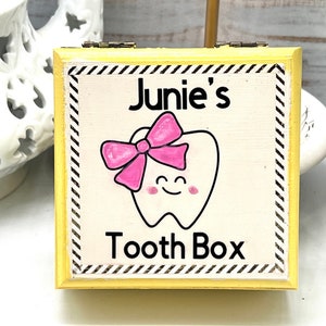 handpainted tooth fairy box, personalized kids tooth fairy box, kids tooth box keepsake, tooth fairy bag, tooth fairy gif, lost tooth gift