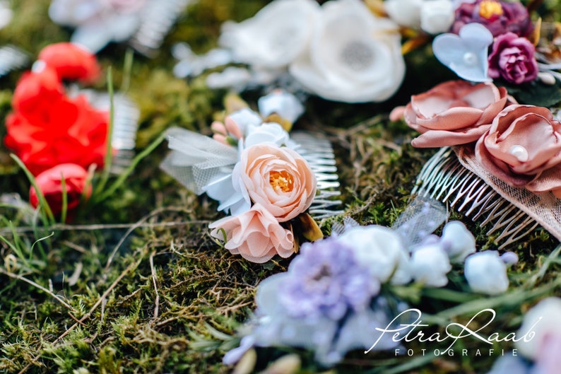 R14 hair accessories hair comb flowers flowers Hortensia Oktoberfest bridal wedding hairstyles wedding hairdress headpieces fascinator wreath