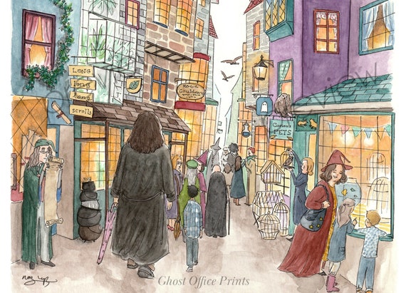 Art Print Harry Potter Hagrid on Book Page from Philosopher/'s Stone