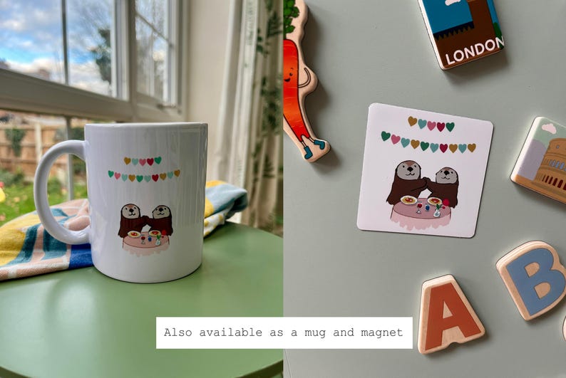 Anniversary Greeting Card, Otters, Happy Anniversary, For Him, For Her, Adorable, Love, Girlfriend, Boyfriend, Husband, Wife, Cute, Couple image 4