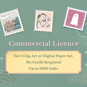 Licenza commerciale, 1000 copie, nessun credito richiesto, set di carta digitale, set di clip art